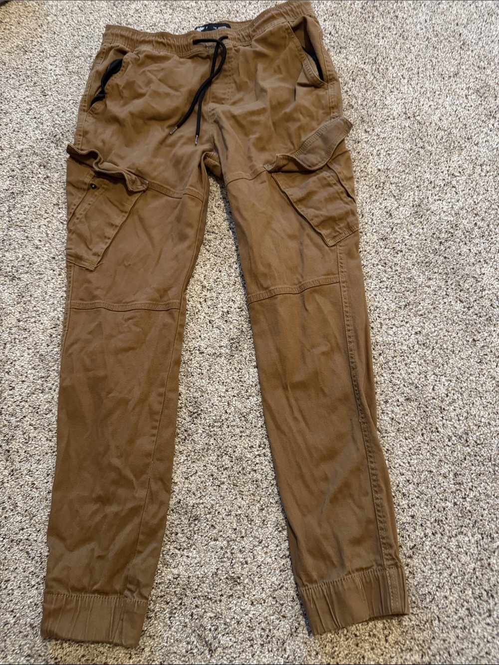 Brooklyn Cloth Men’s Brown Cargo Joggers with Drawstring size L(32x30)